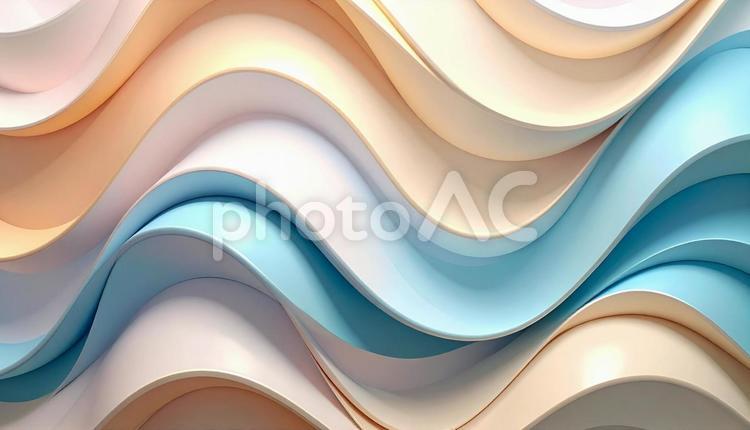 パステルカラーの抽象的な波の背景 パステルカラー,カラフルな抽象的な背景,明るいトーンの写真素材