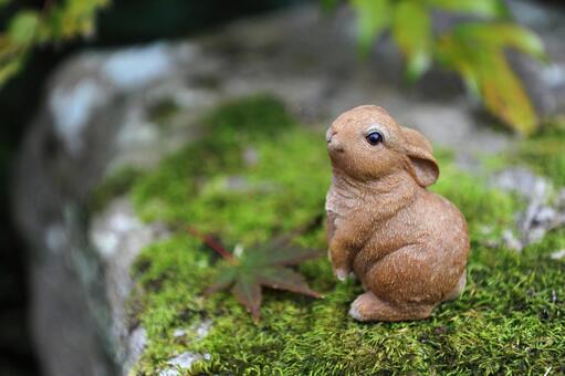 かわいい野うさぎの人形	 人形,動物,置物の写真素材