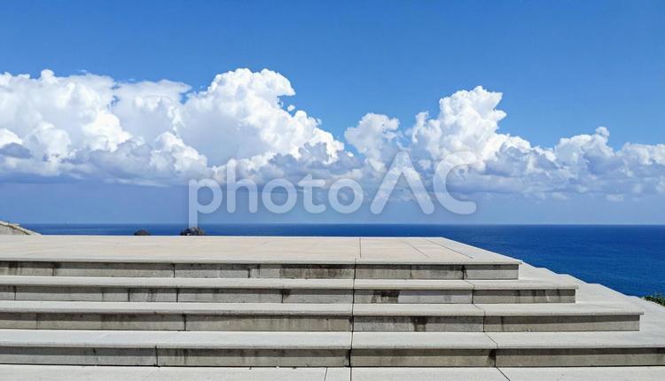 階段と海 海,階段,夏の写真素材