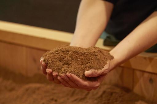 米糠酵素風呂 米ぬか酵素風呂,米糠,酵素風呂の写真素材
