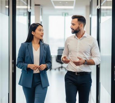 颯爽と歩くキャリアウーマン 颯爽と歩くキャリアウーマンの写真