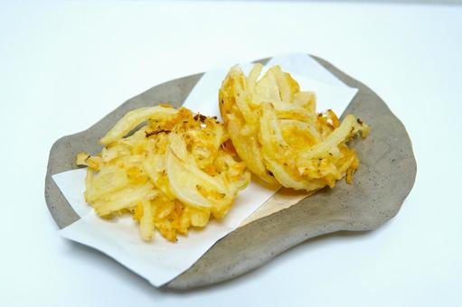 Deep-fried onion and cherry shrimp (pulled), food, fried food, fried oysters, JPG