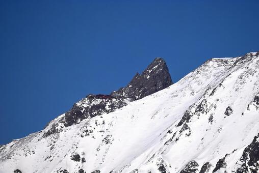 新穂高ロープウェイから見た槍ヶ岳 風景,冬,景色の写真素材
