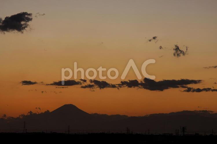 夕暮れの富士山 富士山,世界遺産,夕暮れの写真素材