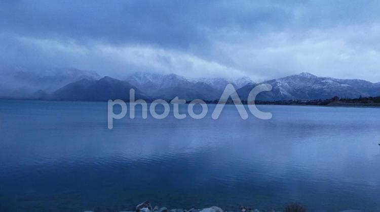 レイクハウェア ニュージーランド,レイクハウェア,キャンプ場の写真素材