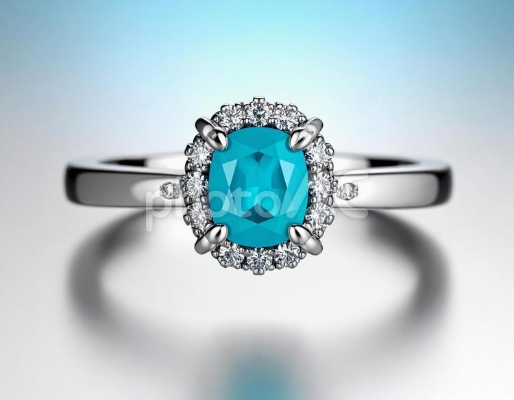 12月の誕生石　ターコイズ輝く銀の指輪 ターコイズ,turquoise,シルバーリングの写真素材