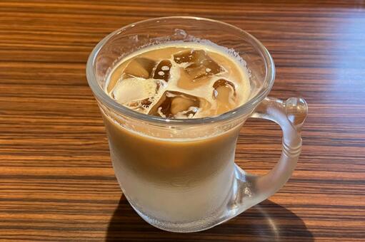 アイスカフェオレ アイスカフェオレ,カフェオレ,冷たいの写真素材
