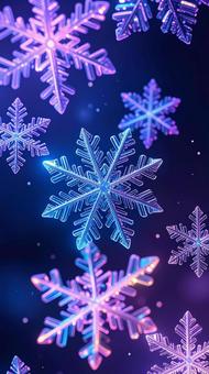 紫にライトアップ ホログラムな雪の結晶 紫にライトアップ ホログラムな雪の結晶の写真