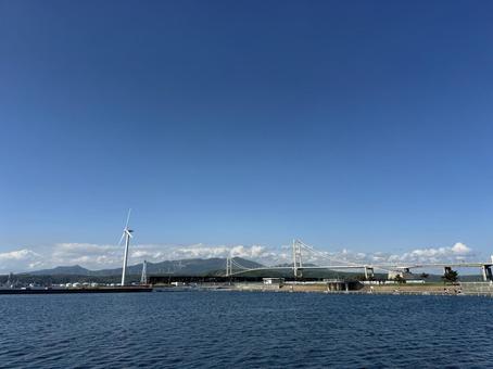 白鳥大橋 吊り橋,白鳥大橋,室蘭港の写真素材