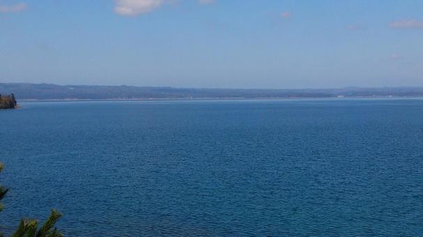 日本海を眺める 海,空,自然の写真素材