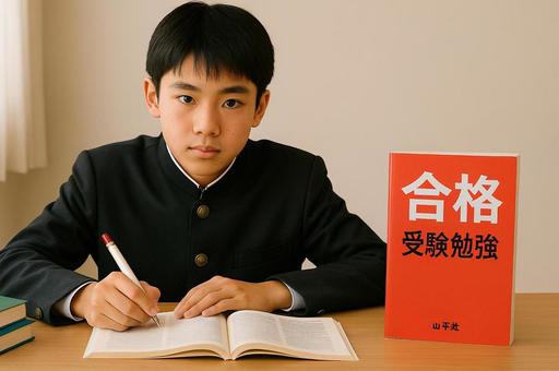 受験勉強を頑張る中学生 受験勉強を頑張る中学生の写真