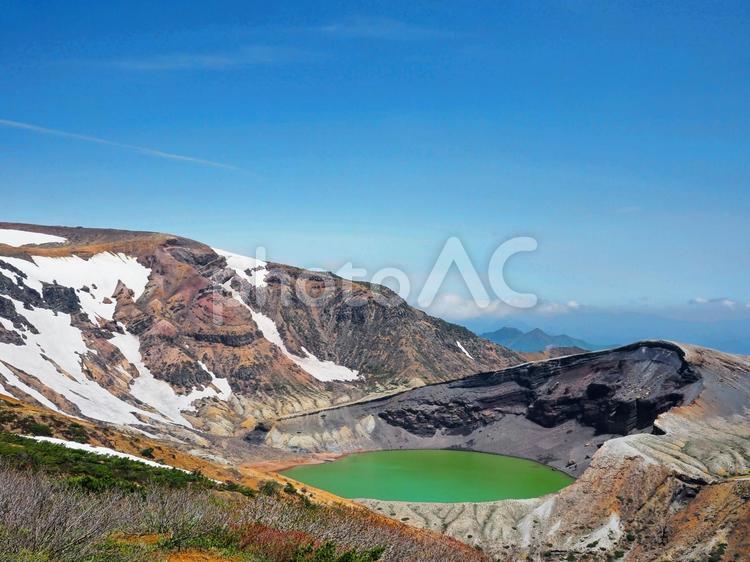 山１7 御釜,五色沼,火口湖の写真素材
