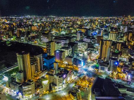 【香川県】高松シンボルタワーからの夜景 高松シンボルタワー,展望台,夜景の写真素材