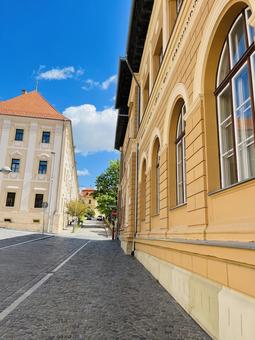 ヨーロッパの街並み 風景,建物,青空の写真素材