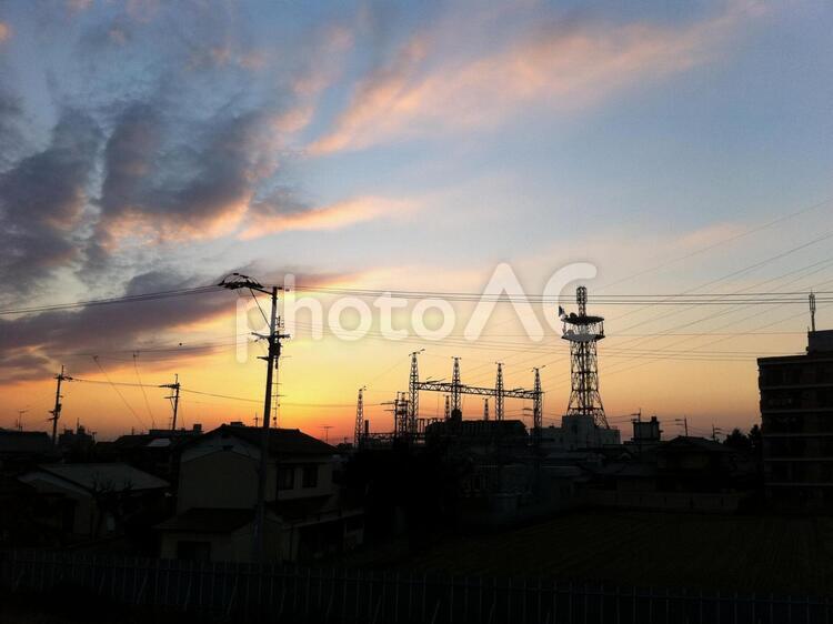夕暮れ 夕暮れ,空,雲の写真素材