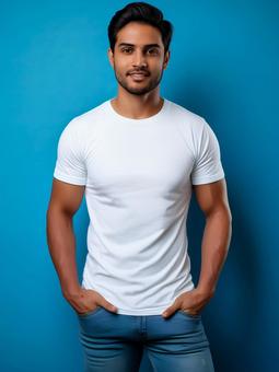 男性ファッション 白Tシャツ 男性ファッション 白Tシャツの写真