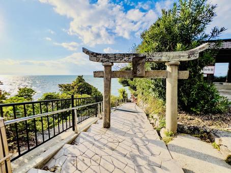 粟嶋神社 縁結,結,風景の写真素材