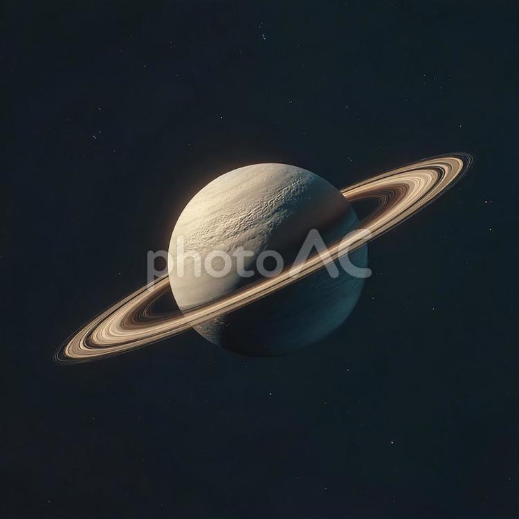 広大な宇宙に浮かぶ、神秘的な土星 土星,惑星,宇宙の写真素材