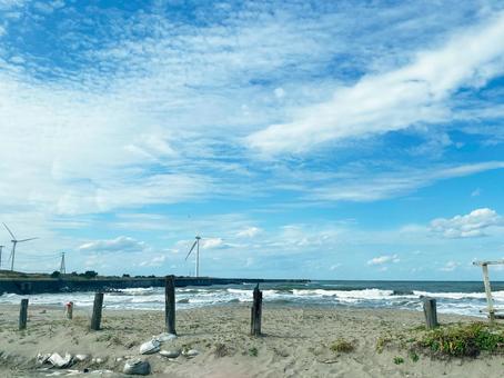 日本海の砂浜と空2 日本海の砂浜と空2 海,海辺,砂浜の写真素材