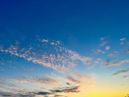 秋の夕暮れ 夕焼け,空,夕暮れの写真素材