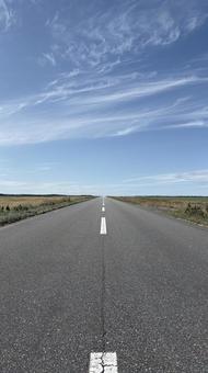 Photo, hokkaido, the way, straight line, 