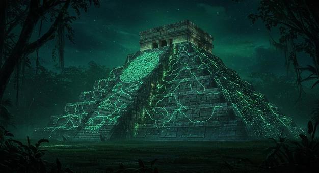 マヤ遺跡　チチェン・イッツァ神秘の発光体の写真