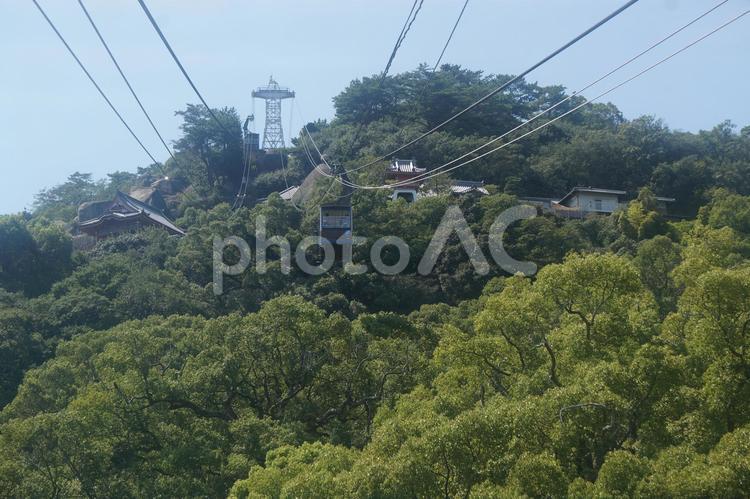 ロープウェイ　 ロープウェイ,森,山の写真素材