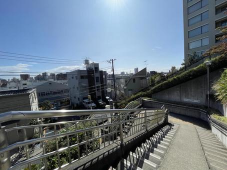 池尻大橋の階段 都内,景色,池尻大橋の写真素材