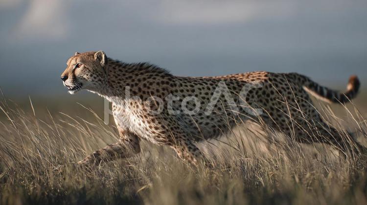 力強いチーターの横顔 チーター,動物,走るの写真素材