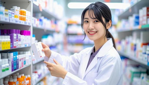 笑顔で働く薬剤師 笑顔で働く薬剤師の写真