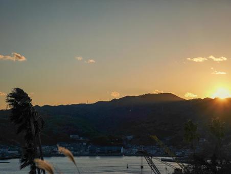 音頭の瀬戸 音頭の瀬戸,夕日,日没の写真素材