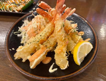 海老の天ぷら明太マヨソース 海老,海老天,海老の天ぷらの写真素材