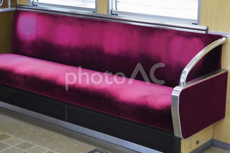 電車の座席シート 座席,シート,電車の写真素材