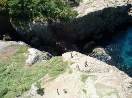 【風景写真】出雲日御碕灯台眼下の風景 出雲日御碕灯台,日御碕灯台,灯台の写真素材