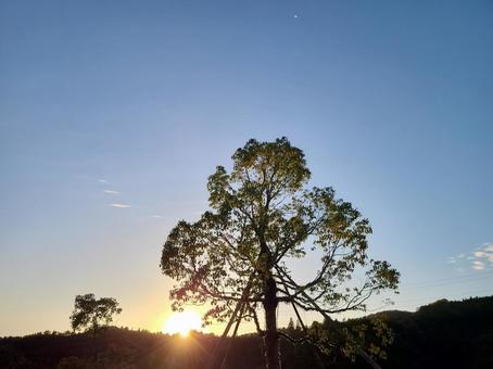 太陽が昇る風景 太陽が昇る風景 景色,風景,絶景の写真素材