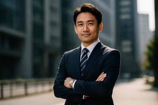 都会で働くビジネスマンの写真