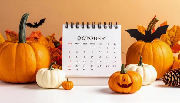 10月のカレンダー ハロウィンイメージ 10月のカレンダー ハロウィンイメージの写真