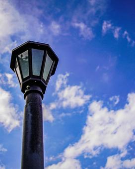 空と電灯 空と電灯の写真