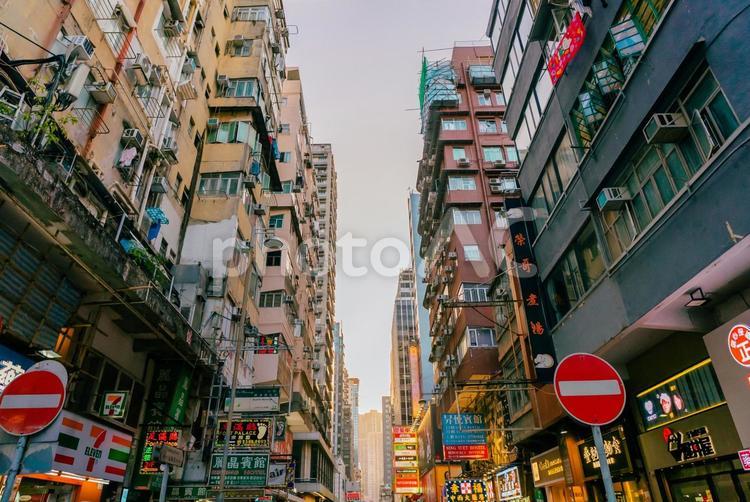 【香港】香港の街並み 香港,アジア,街並みの写真素材