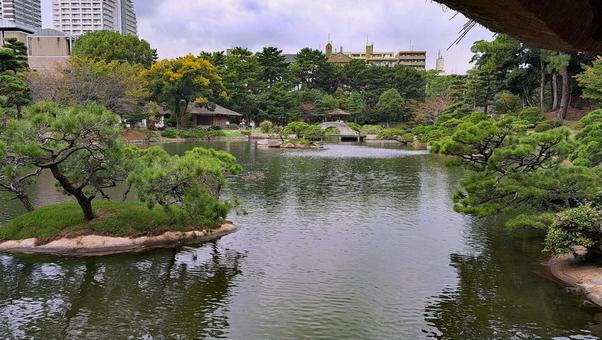 広島　縮景園の風景 縮景園,広島市,広島県の写真素材