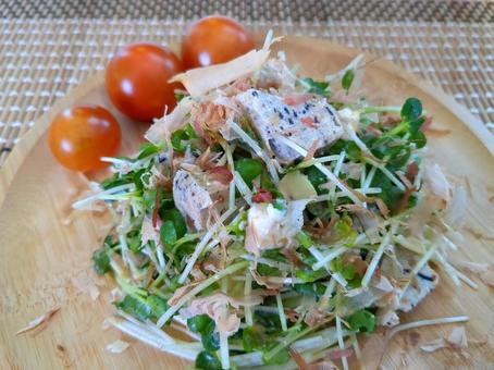 豆腐とかいわれの和風サラダ 豆腐とかいわれの和風サラダ 豆腐,とうふ,かいわれの写真素材