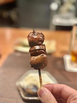 レバー串焼き レバー,やきとり,串焼きの写真素材