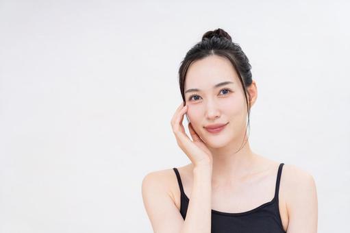 若い女性のビューティ 若い女性のビューティ スキンケア,女性,ビューティの写真素材