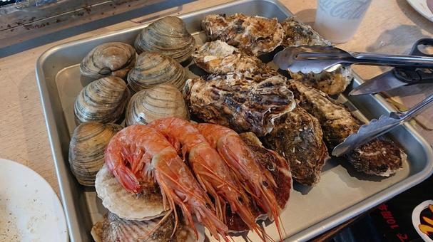 浜焼き 浜焼き 浜焼き,海鮮,バーベキューの写真素材