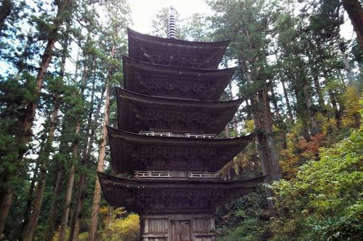【風景写真】山形／羽黒山の風景 羽黒山,五重塔,出羽三山の写真素材