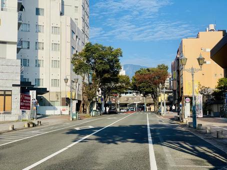 大分県別府市　駅前通りの光景 別府,駅,駅舎の写真素材
