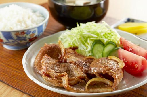 豚のしょうが焼き定食 豚のしょうが焼き定食 豚のしょうが焼き,定食,白ごはんの写真素材