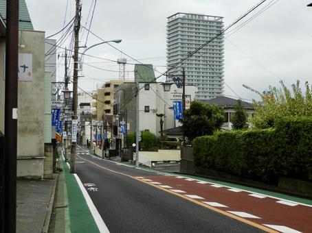 東村山市の都道128号東村山東大和線 東村山市の都道128号東村山東大和線 東村山市,野口町,道路の写真素材