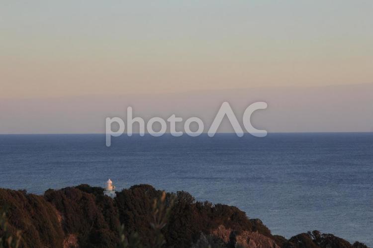 高知県　夕暮れ時の叶崎灯台 叶崎灯台,叶崎,灯台の写真素材