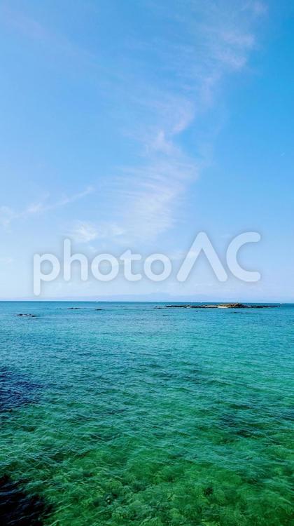 相模湾の水面② 青空,水平線,素材の写真素材